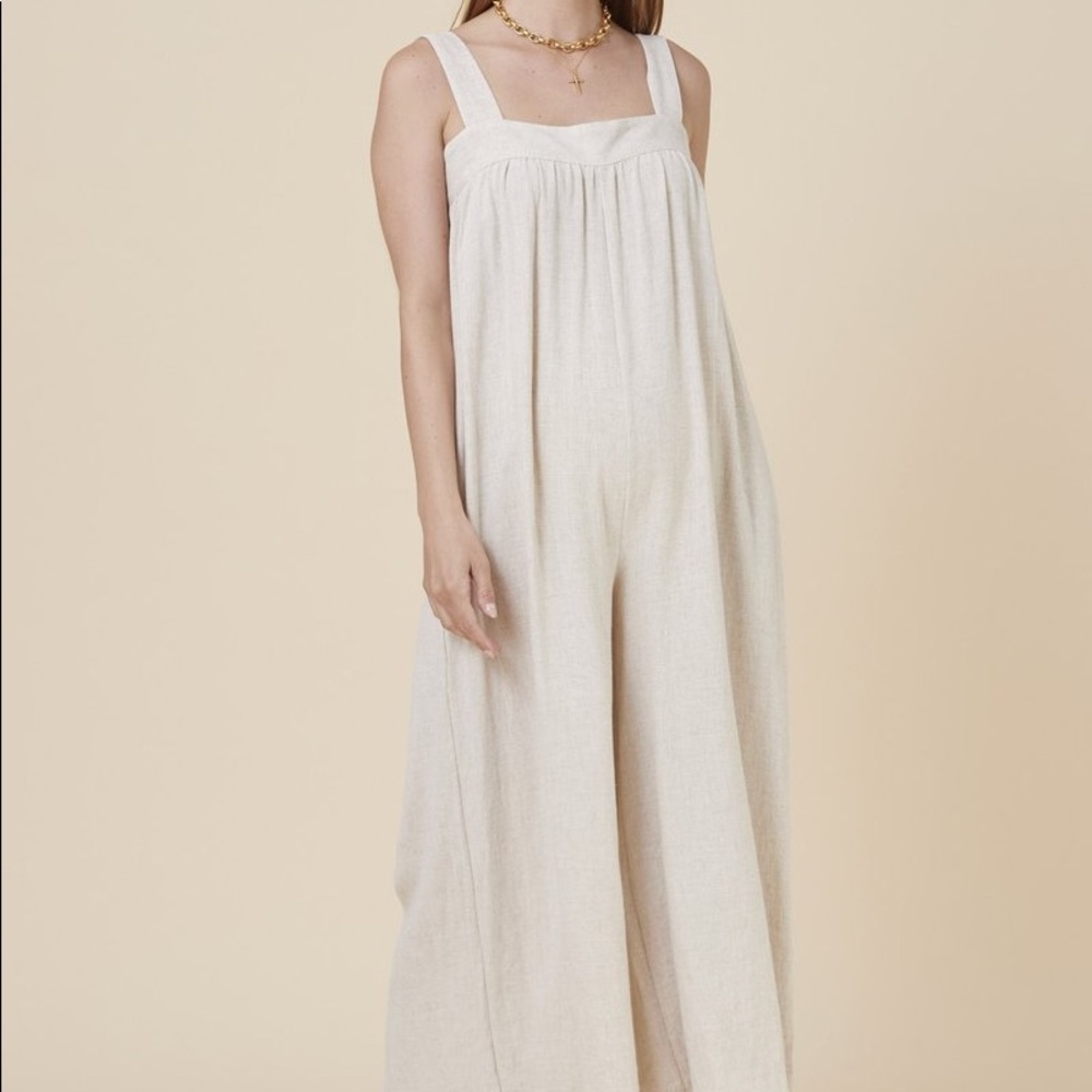 Nothing Fits But Linen Jumpsuit- NWOT, S/M